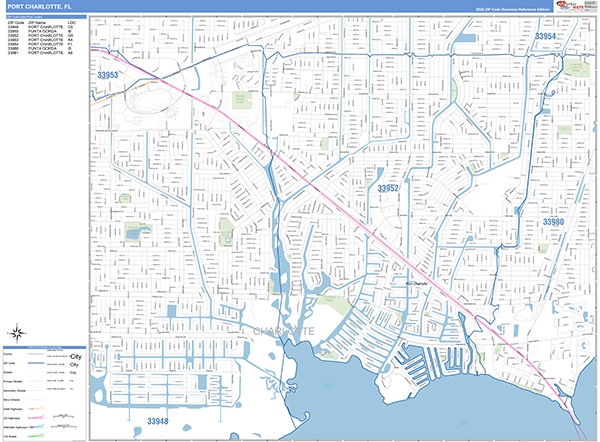 Port Charlotte Zip Code Wall Map